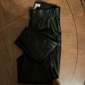 Black skinny leather pants